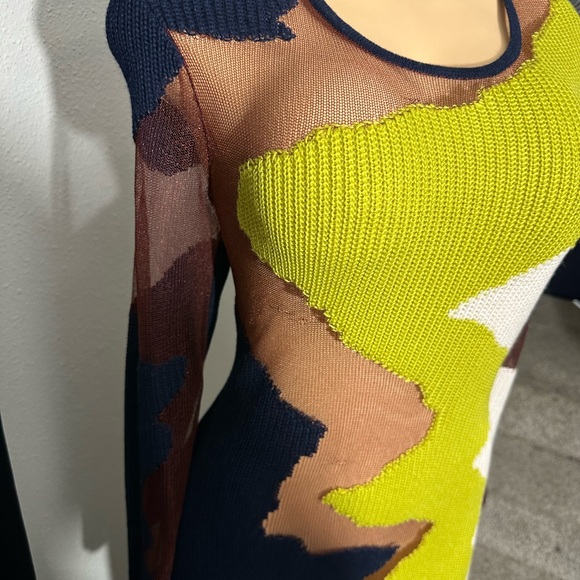 Hanifa Navy and Lime Abstract Maxi Dress - Picture 5 of 8